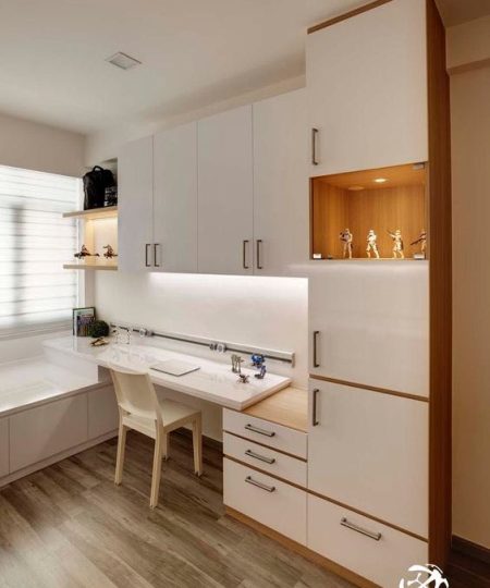 房間設計 榻榻米 單人床 書枱 電腦枱 組合櫃 吊櫃 訂做傢俬 6003