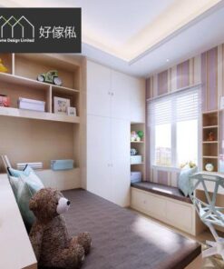 兒童房設計 榻榻米 地台床 書桌 貯物櫃 衣櫃 書枱 傢俬訂做