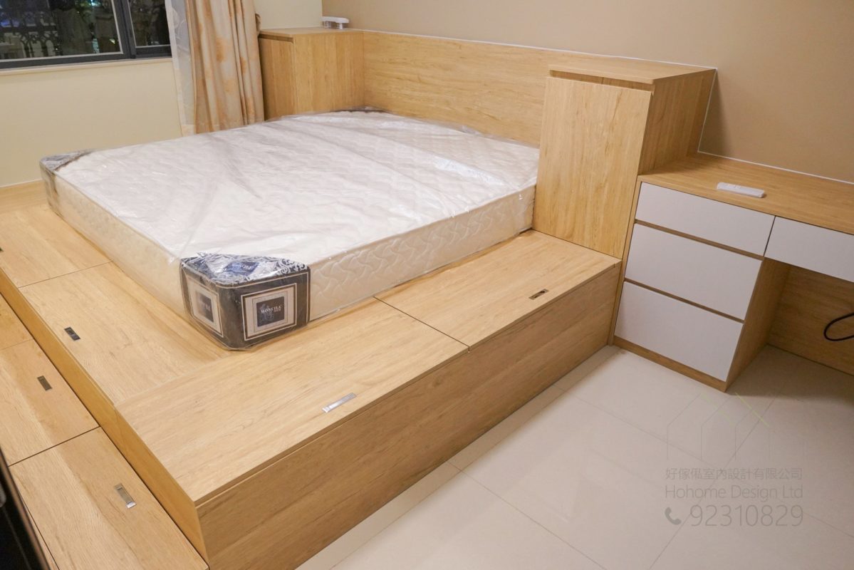 客人在睡房的訂造傢俬有: 睡房/ 床/ 地台床/ 榻榻米/ 油壓床/ 電動油壓床