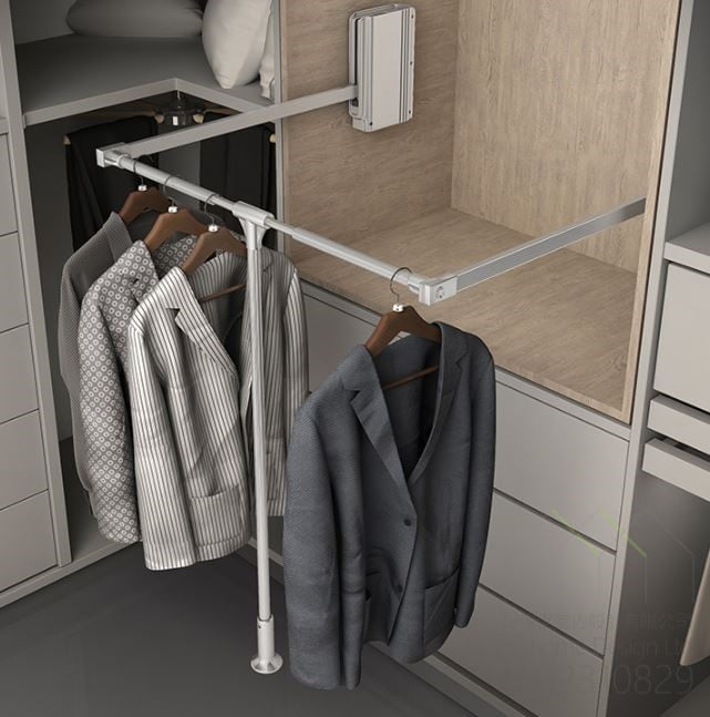 訂造衣櫃時可以選配的升降掛衣通