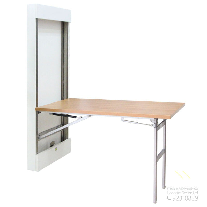 多功能不佔空間的牆掛式隱藏桌，適合應用在訂造伸縮枱或其他由我們設計師建議的訂造傢俬之上