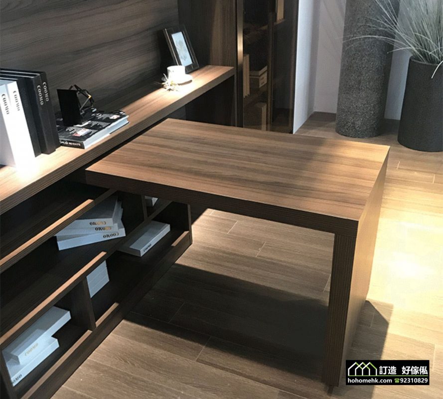 創意90度旋轉推拉書桌導軌 廚櫃書櫃也能使用，適合應用在訂造梳妝台及伸縮枱或其他由我們設計師建議的訂造傢俬之上
