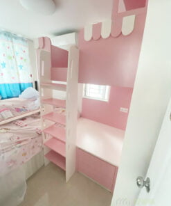 粉紅色與白色組成最夢幻的組合床/碌架床/上下格床