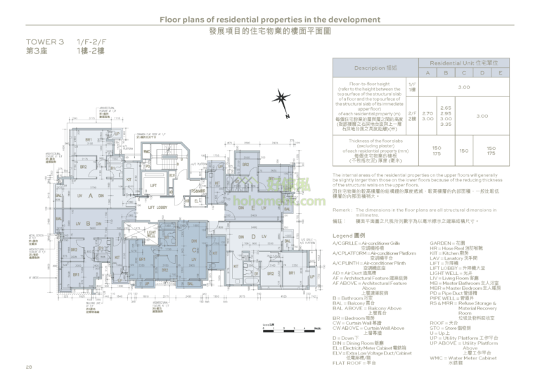 柏喬 THE PARKHILL 3座 平面圖