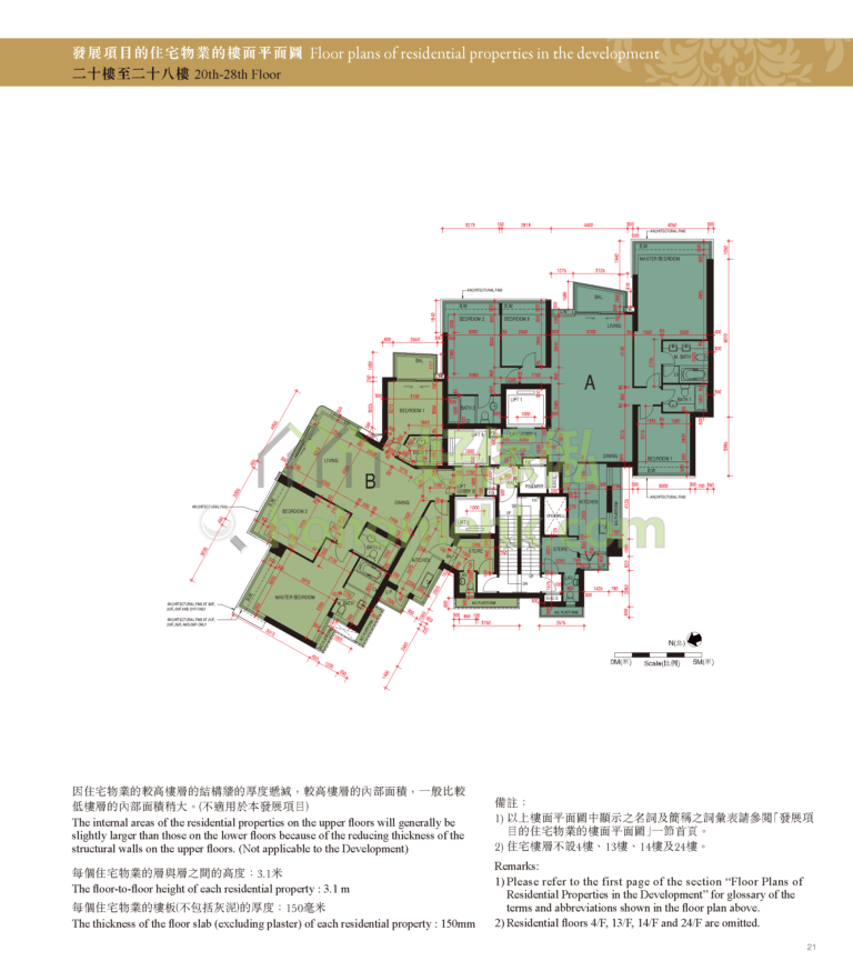 君珀 KENNEDY PARK AT CENTRAL 平面圖