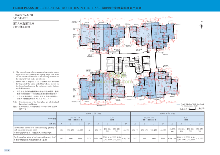 峻巒發展項目 PARK VISTA DEVELOPMENT 1B期 7座 平面圖