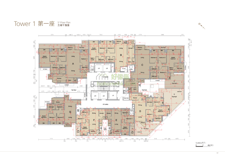 溱岸8號 THE RIVERPARK 1座 平面圖