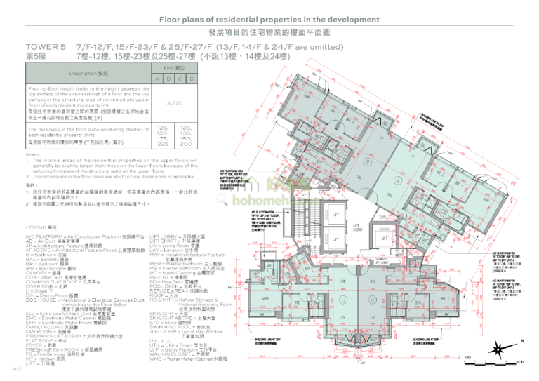 柏傲山 THE PAVILIA HILL 5座 平面圖