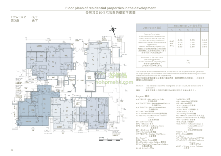 柏喬 THE PARKHILL 2座 平面圖