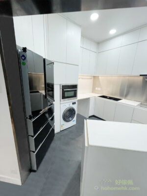 客製化廚櫃時若果能提供準確的家電尺寸給我們的設計師，就可以保證抽油煙機、洗衣機、烘衣機、洗碗機、冰箱等家電與廚櫃的尺寸完美配合