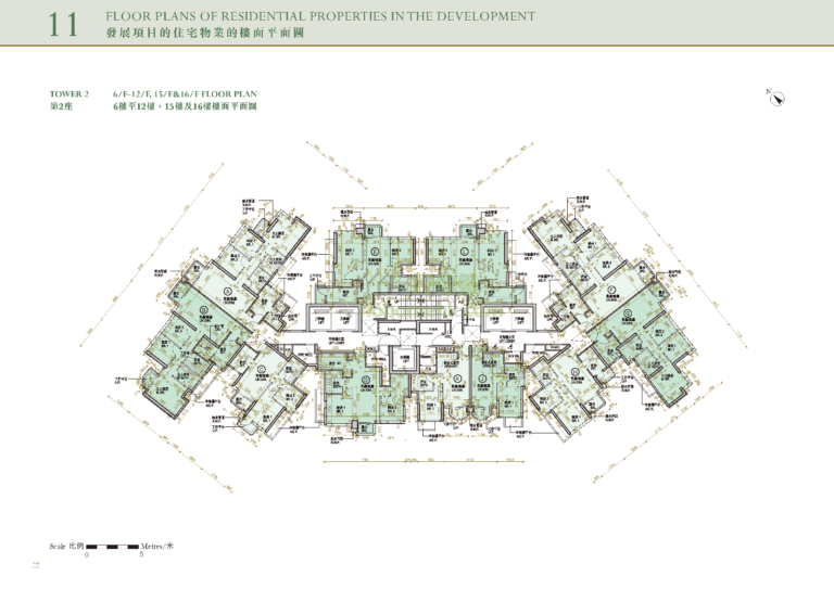 尚．珒溋 UPPER RIVERBANK 2座 平面圖｜6-12, 15-16樓