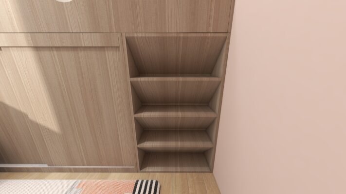 不佔空间的楼梯柜，省空间又具备储物功能。