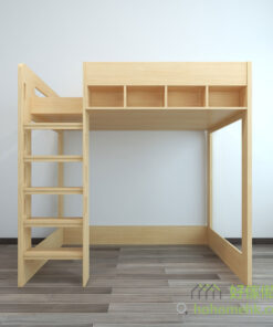 高架床本身自帶儲物格，又是床又是儲物櫃，床內側的儲物位置亦可當成床頭櫃使用。