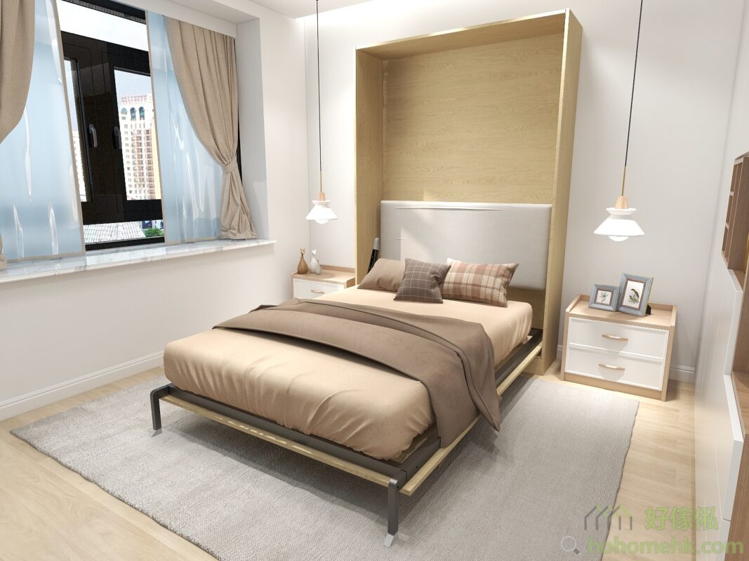 Materials of Livo Space Saving Murphy Bed: Particle Board (E1 grade particle board), bed frame: 25mm thick, back & front panel: 18mm thick