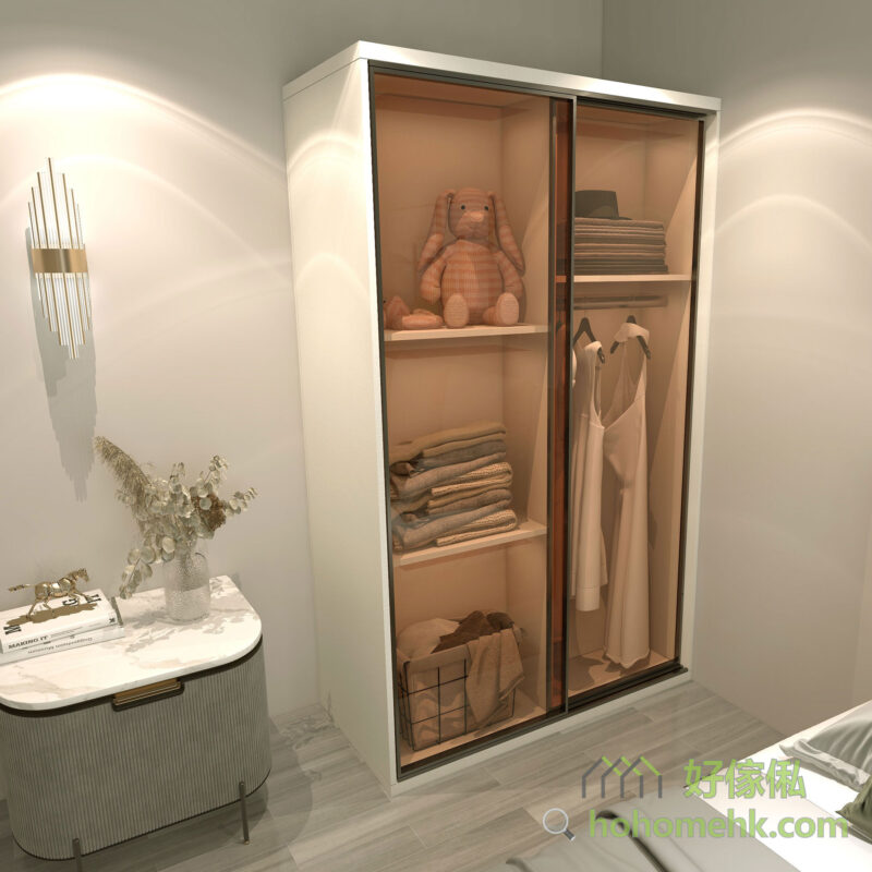 暖白色的櫃身非常大方、優雅，是木紋色以外另一受歡迎的傢俬顏色。