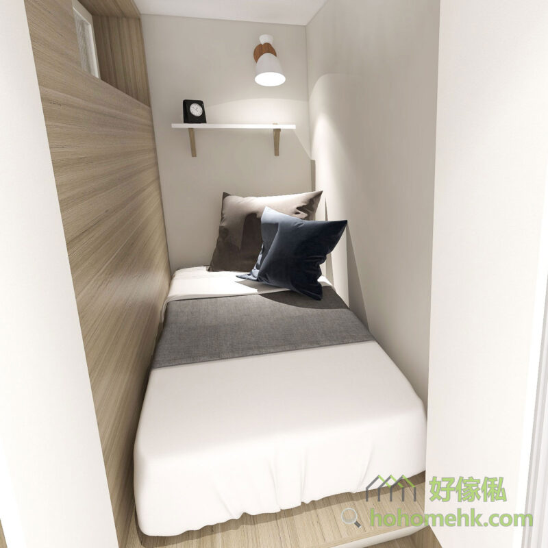 間房櫃內的睡覺空間通常都不是標準尺寸，我們也有訂造床褥服務，可以為客人的工人間房櫃訂造任何尺寸的床褥。