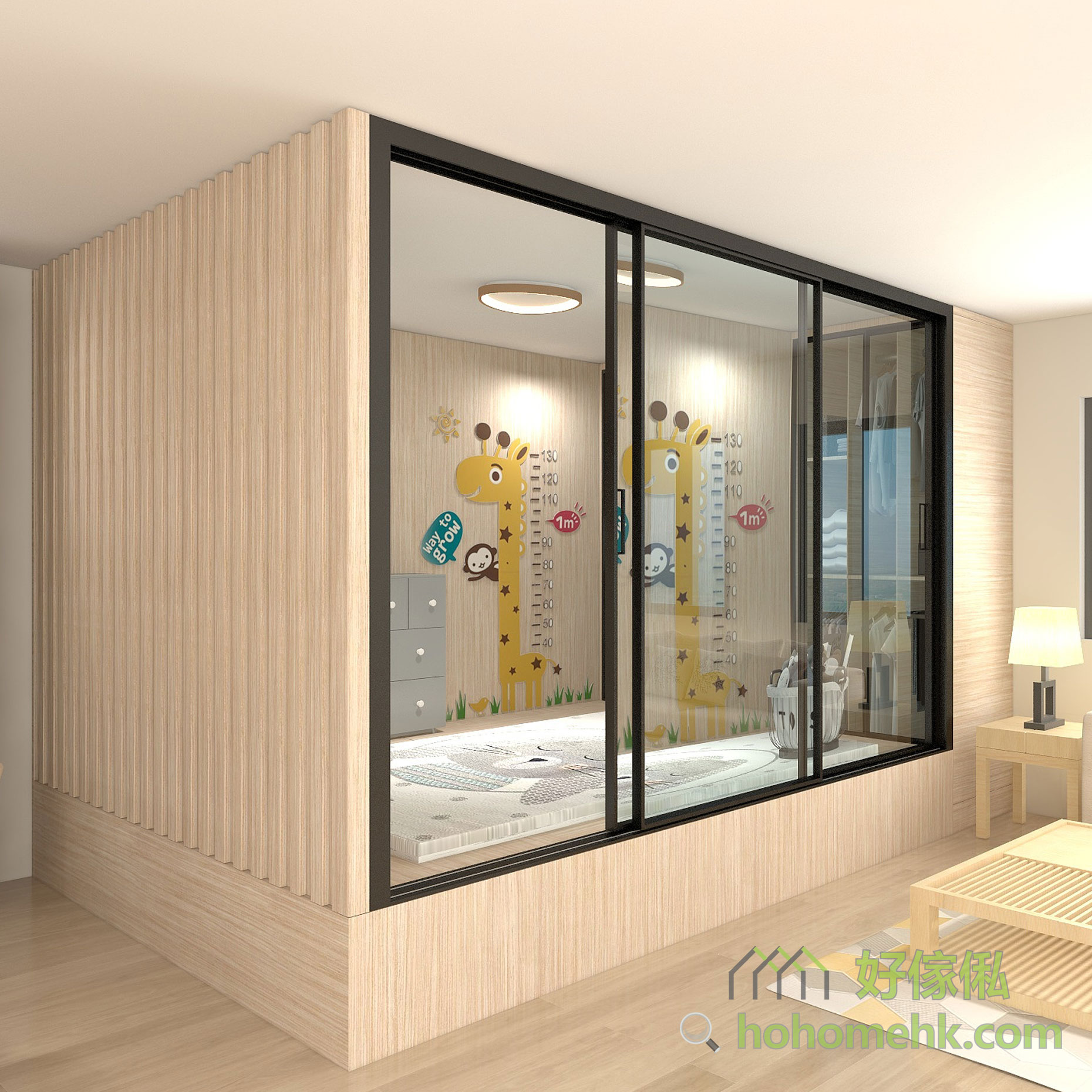 玻璃的通透可以避免家居因間房而導致視覺空間上的明顯分割感，從而增加全屋的空間感。
