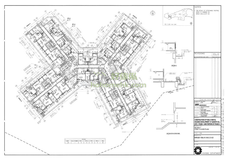 皇后山邨 Queen's Hill Estate 1座 皇溢樓 平面圖｜1樓