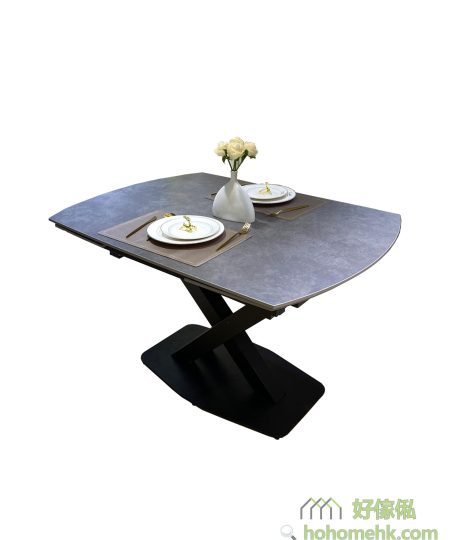 Tiny橢圓岩板變形餐枱 (旋轉變形款#J06)