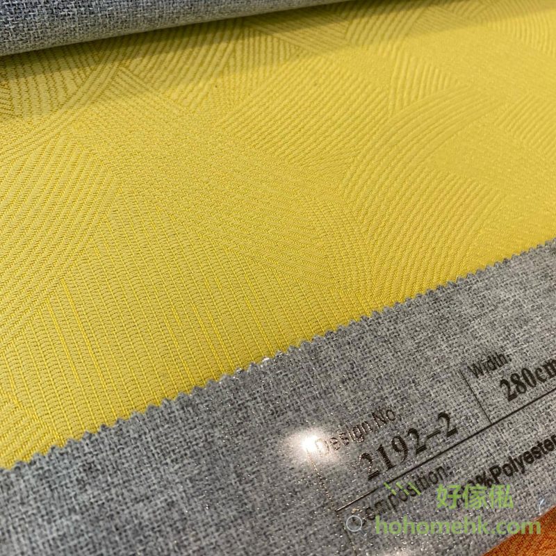 納米奧莉格全遮光窗簾2192-2號色布料近距特寫，布面呈現奧莉格系列獨特紋路，標籤顯示2192-2編號
