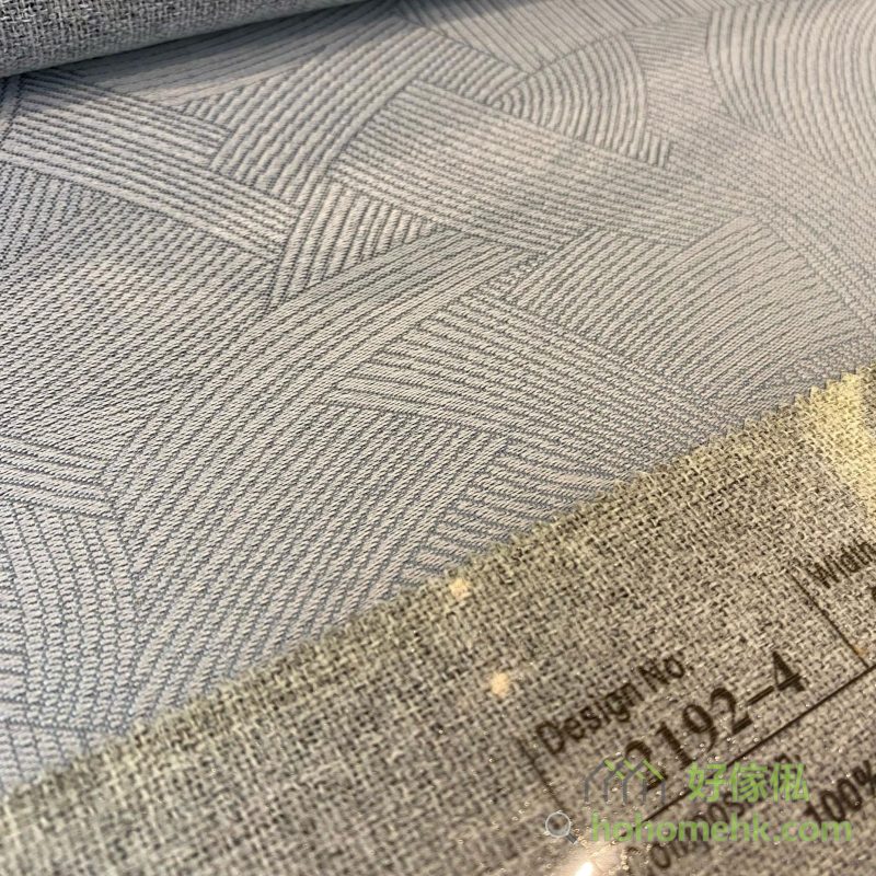 納米奧莉格全遮光窗簾2192-4號色布料近距特寫，布面呈現奧莉格系列獨特紋路，標籤顯示2192-4編號