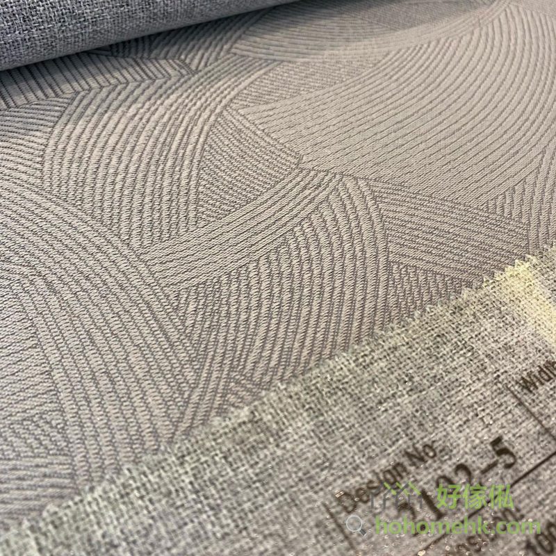 納米奧莉格全遮光窗簾2192-5號色布料近距特寫，布面呈現奧莉格系列獨特紋路，標籤顯示2192-5編號