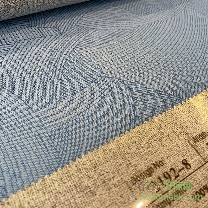 納米奧莉格全遮光窗簾2192-8號色布料近距特寫，布面呈現奧莉格系列獨特紋路，標籤顯示2192-8編號