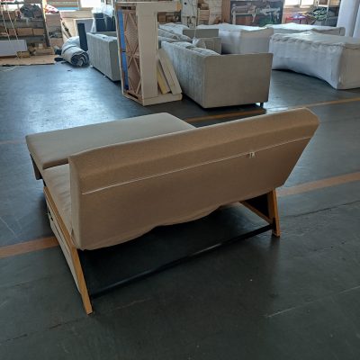 Carding bed factory real photo :125cm wide two seat, milk tea apricot color fabric material (color: Huayu Brothers Natu NatU-09)