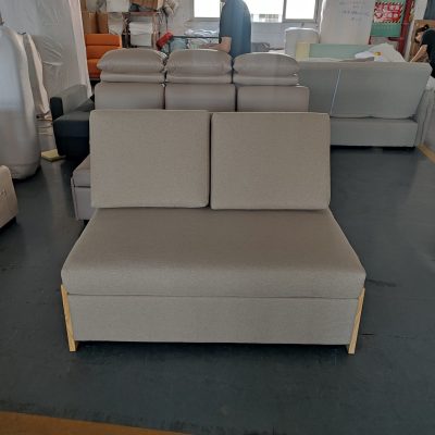 Carding bed factory real photo :125cm wide two seat, milk tea apricot color fabric material (color: Huayu Brothers Natu NatU-09)