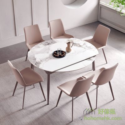 想要為您的家居增添一份優雅與品質嗎？這款方變圓的岩板餐桌款絕對不容錯過！其設計簡約大方，線條流暢，為您的用餐環境營造出舒適與和諧的氛圍。