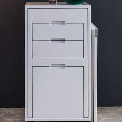 When it is put away, it is a simple cabinet that takes up no extra space