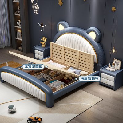 There is storage space under the bed plate, quality hardware, no need to worry about bed collapse