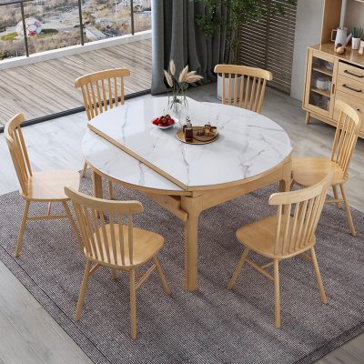 Round rock plate telescopic table, the overall shape is small, fine units preferred