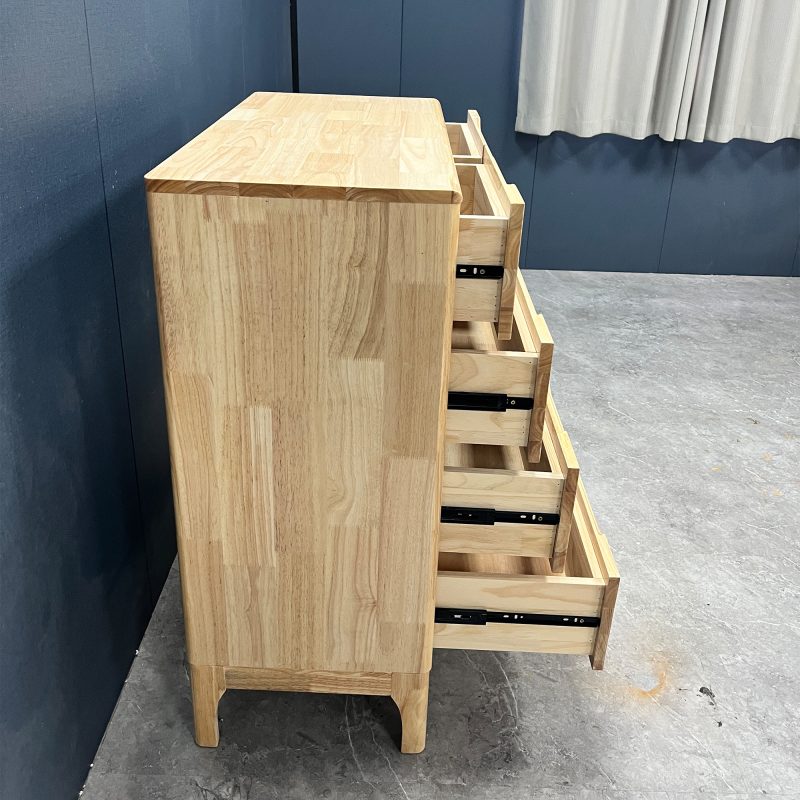 工廠實拍：Riley現代實木斗櫃，五斗款，80cm寬x40cm深x95cm高，原木色
