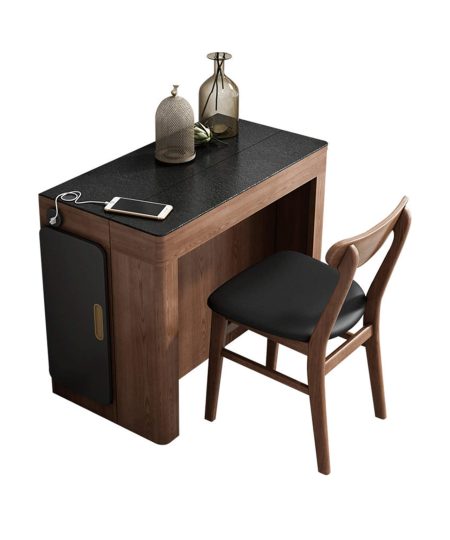 Brooks岩板實木伸縮餐枱