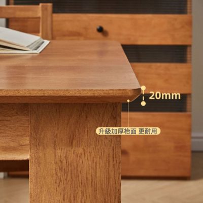 The desktop thickness on the market is generally 1.5cm, our desktop thickens to 20mm, all solid wood thickened panel, so that the table is more stable and durable