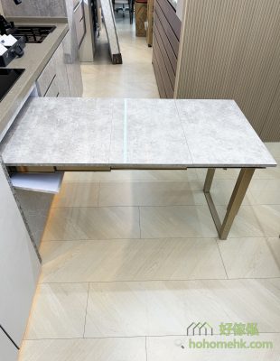 Telescopic table with stone table surface, fashion light luxury arises spontaneously.