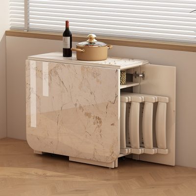 Robert rock plate folding table, folding and folding design, with removable wheels at the bottom, small footprint, perfect for small unit families