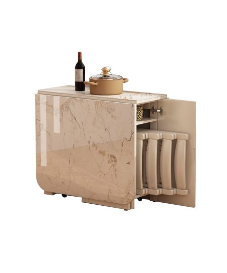 Robert岩板折疊伸縮餐枱