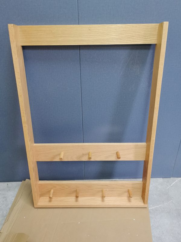 工廠實拍：Noya實木超薄鞋櫃加配衣帽架，原木色，65cm寬x20cm深x211cm高