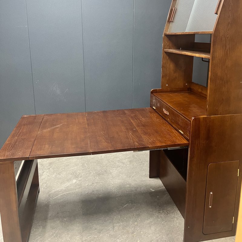 工廠實拍：Nova實木伸縮餐枱連餐邊櫃組合，胡桃色
