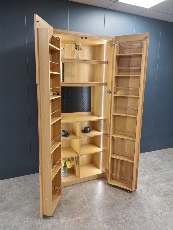 工廠實拍：Zipper雙開門實木收納櫃，原木色