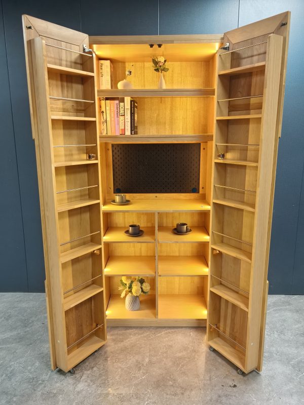 工廠實拍：Zipper雙開門實木收納櫃，原木色