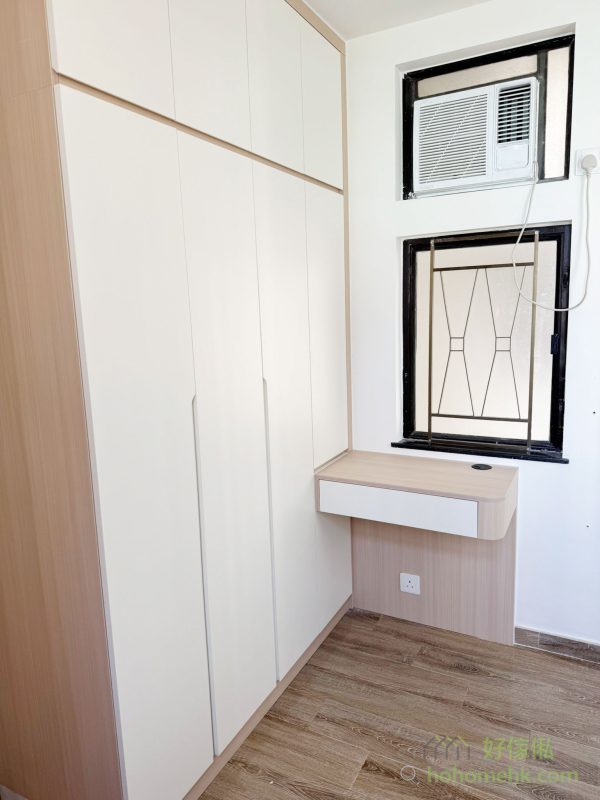 衣櫃及半腰櫃就是全新訂造，可以完全用盡所有空間。