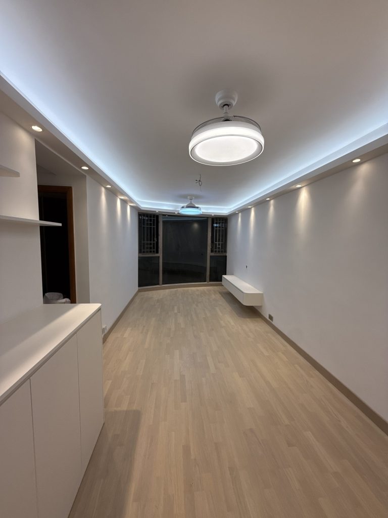 【紅磡海逸豪園】客廳燈槽工程及燈具安裝