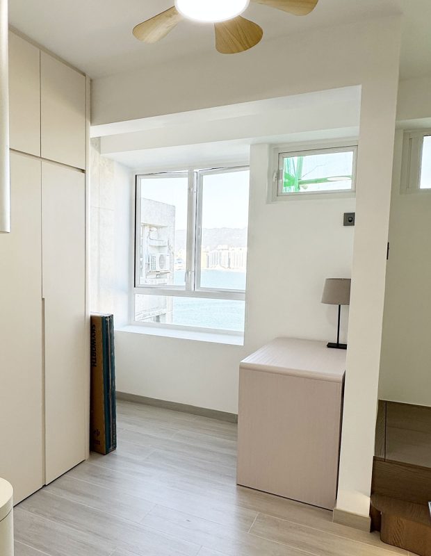 北角城市花園鋁窗工程完成！新鋁窗用了白色窗框，更加配合客戶家的新裝修和新傢俬設計。