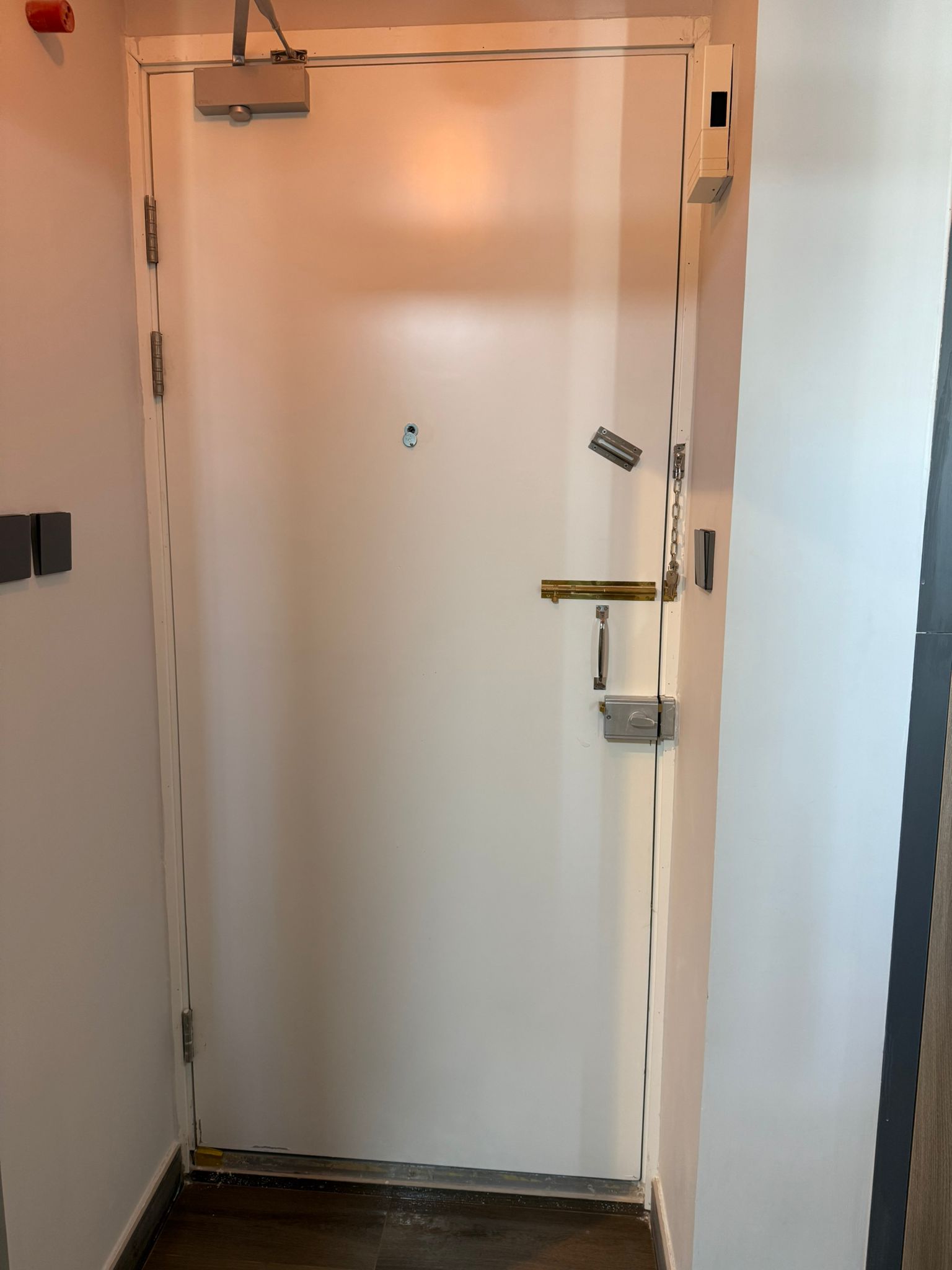 全屋裝修的客人，如果原有的大門狀態良好的話，都可以考慮保留舊門，簡單地做大門翻新工程，師傅會重新上木器漆或手掃漆，令舊門可以完美地融入新裝修的環境。