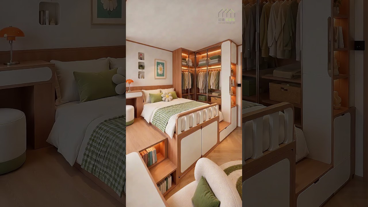 【睡房設計】床 | 全屋傢俬訂造 | 訂造傢俬 | 傢俬 | 組合床 | 書枱 | 好傢俬 Hohomehk：影片真實縮圖