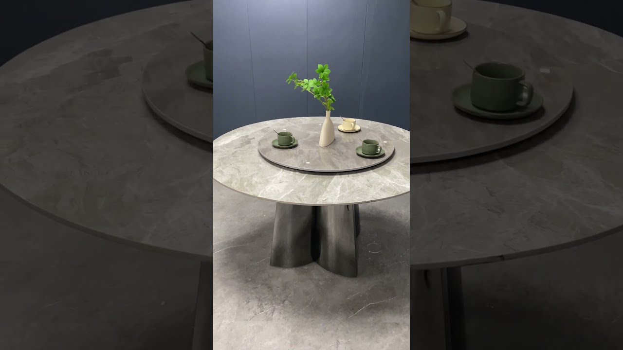 【工廠實拍】Soso四葉草腳岩板圓餐枱 | 伸縮餐枱 | 變形傢俬 | 好傢俬 Hohomehk：影片真實縮圖